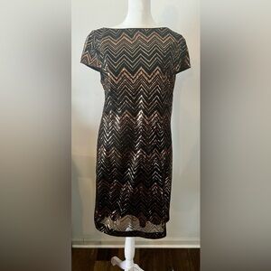 Jessica Howard Copper and Black Sequin Dress